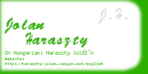 jolan haraszty business card